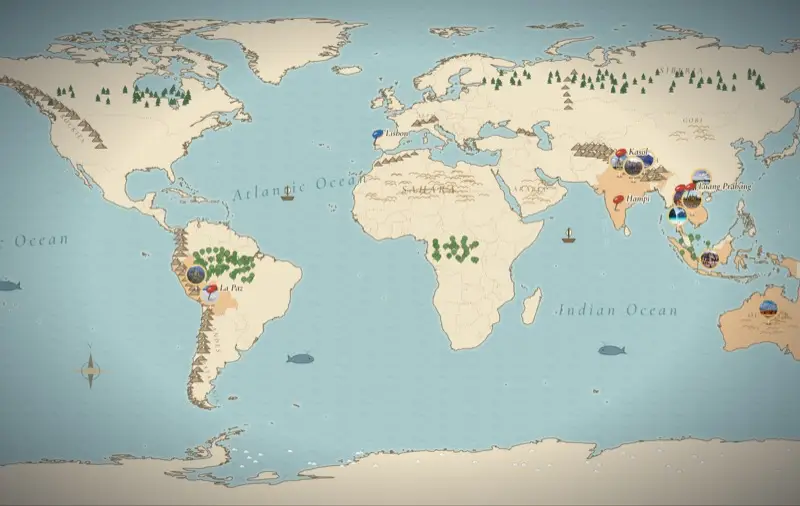 Maya’s map in the Illustrated style